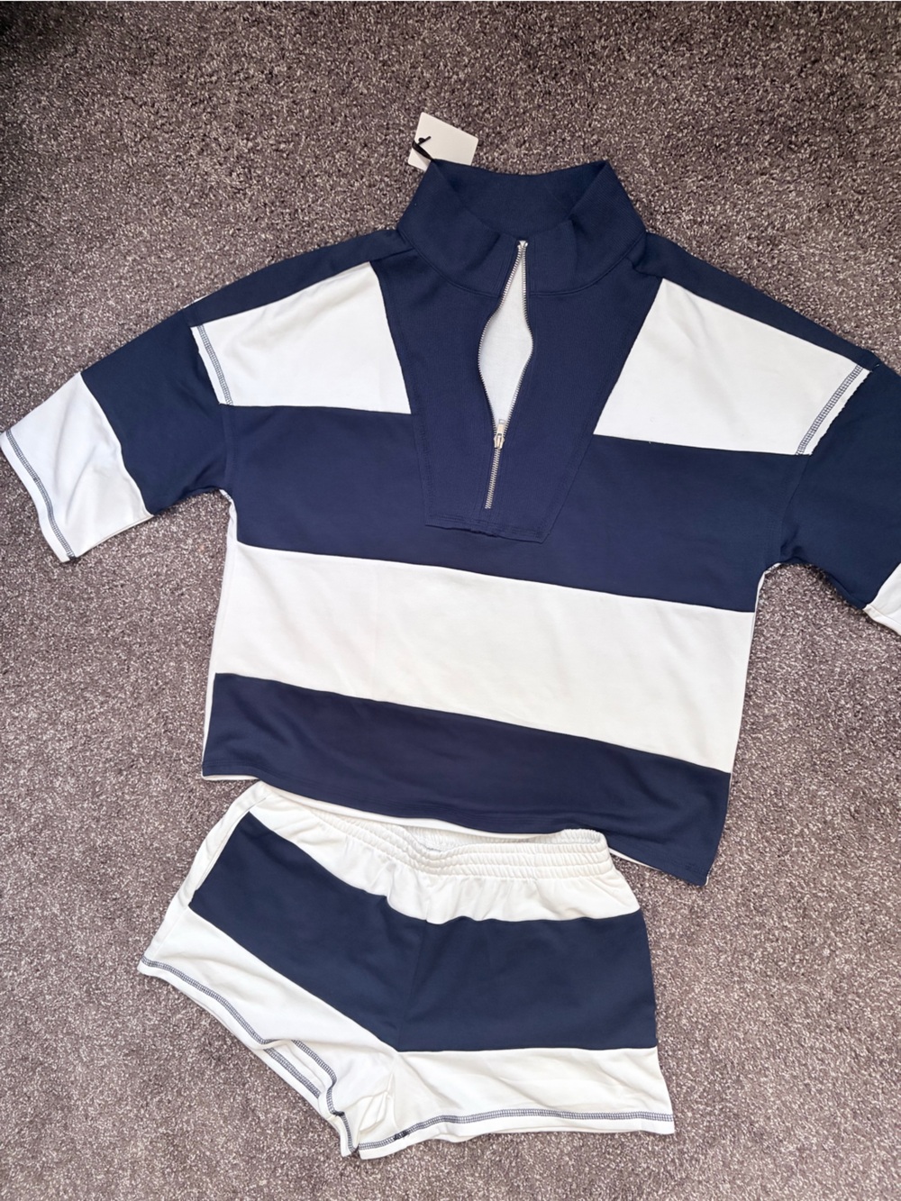 Retro Rugby Set Color Block Pullover & Shorts Set - Picture 2 of 8